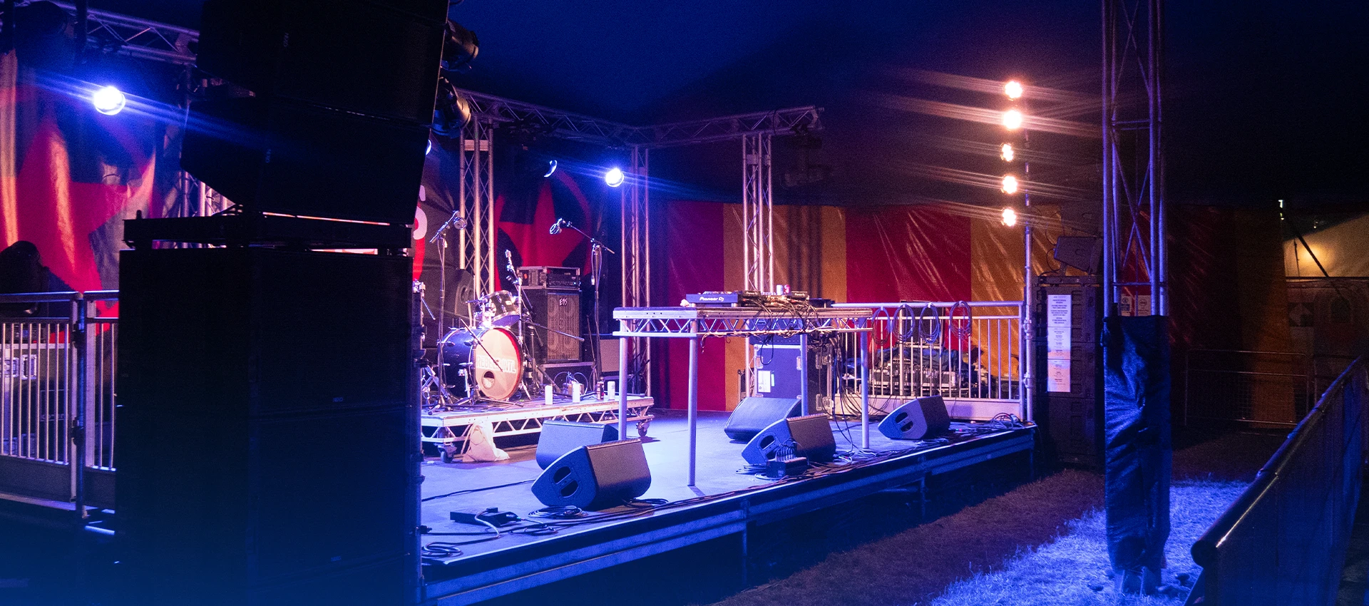 Audio PA System on Stage.