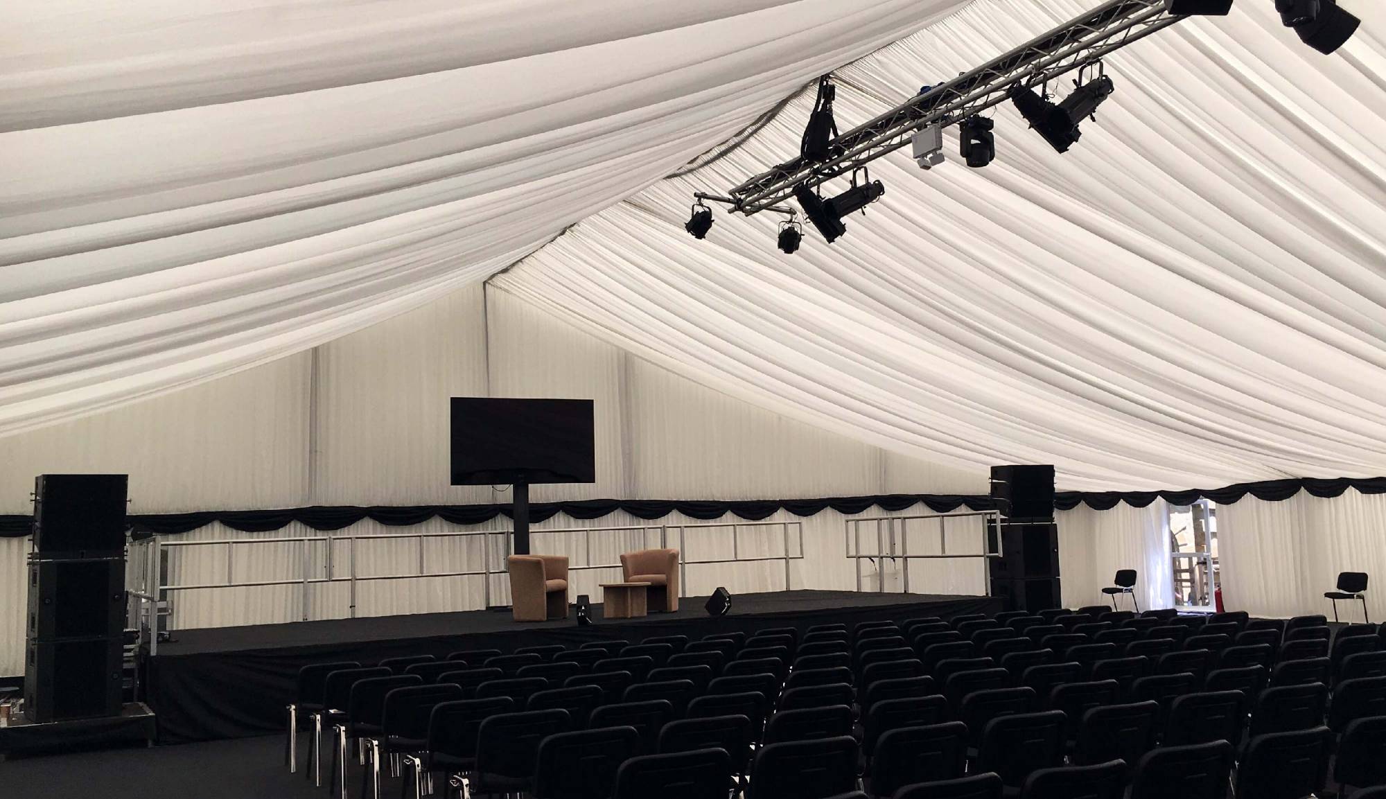 Empty marquee set for presentation